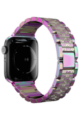 Apple Watch Uyumlu Crystal Loop Çelik Kordon Chameleon