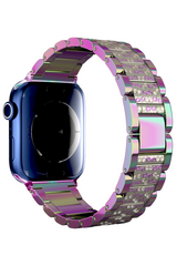 Apple Watch Uyumlu Crystal Loop Çelik Kordon Chameleon