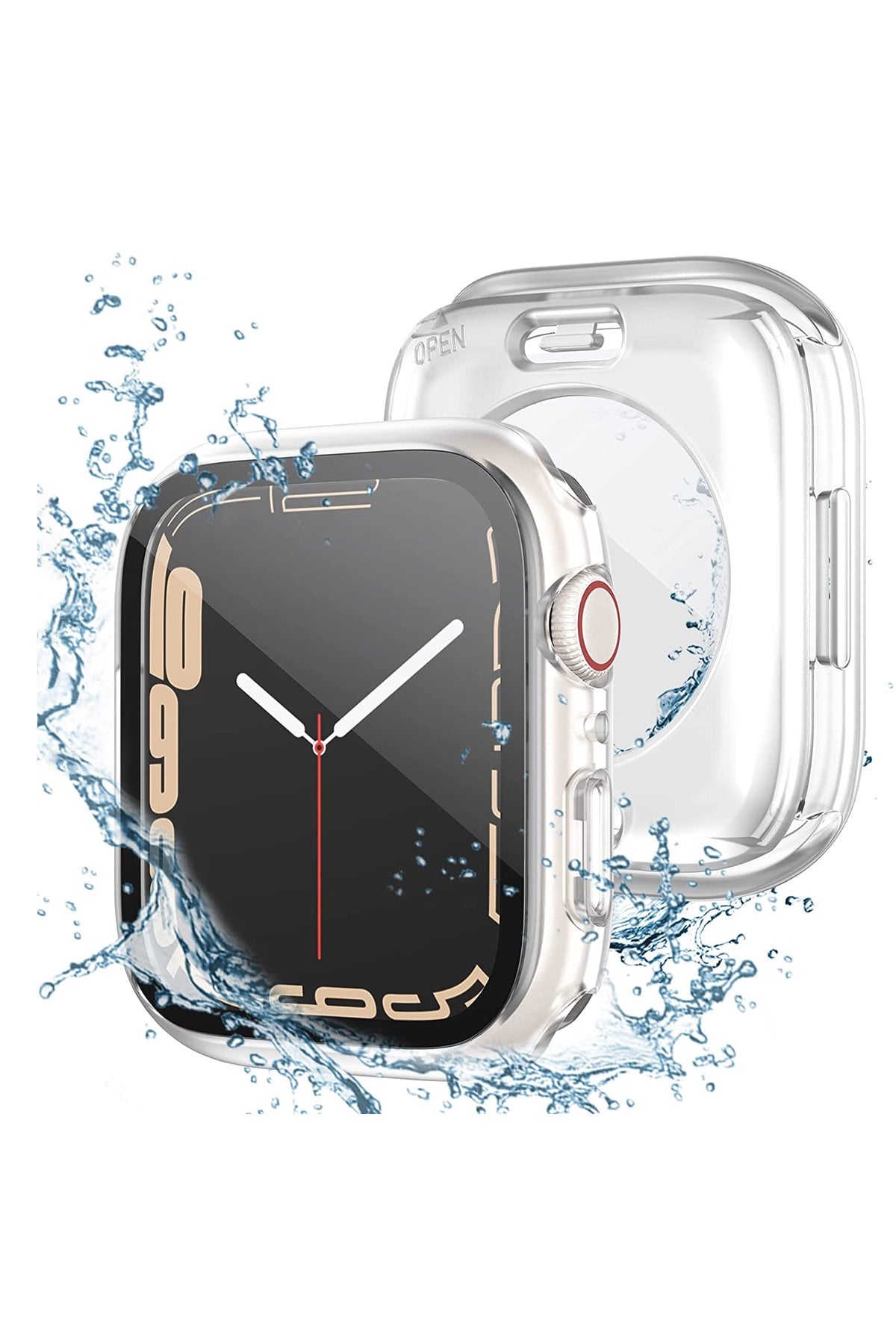 Apple Watch Uyumlu Ekran Koruyucu Kasa Suya Dayanıklı Clear  bikordon