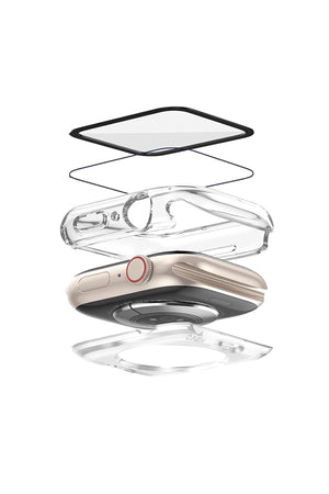 Apple Watch Uyumlu Ekran Koruyucu Kasa Suya Dayanıklı Clear  bikordon