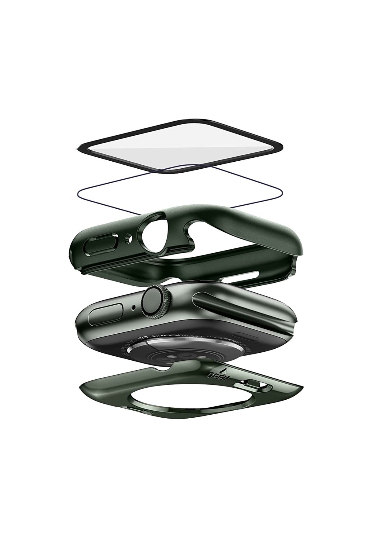 Apple Watch Uyumlu Ekran Koruyucu Kasa Suya Dayanıklı Deep Jungle  bikordon