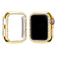 Apple Watch Uyumlu Ekran Koruyucu Taşlı Parlak Kasa Gold  bikordon