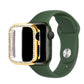 Apple Watch Compatible Screen Protector Shiny Case with Stones Gold 