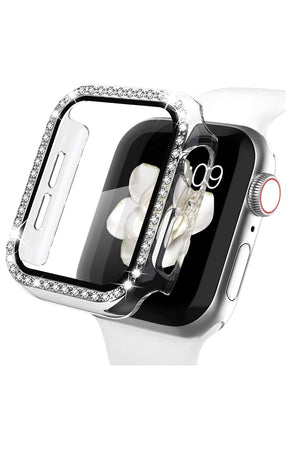 Apple Watch Uyumlu Ekran Koruyucu Taşlı Kasa Şeffaf  bikordon
