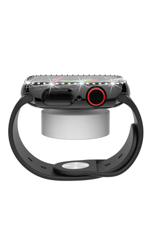 Apple Watch Uyumlu Ekran Koruyucu Taşlı Kasa Şeffaf  bikordon