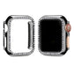 Apple Watch Uyumlu Ekran Koruyucu Taşlı Parlak Kasa Siyah  bikordon