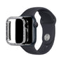 Apple Watch Uyumlu Ekran Koruyucu Taşlı Parlak Kasa Siyah  bikordon