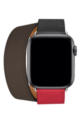 Apple Watch Uyumlu Spiralis Deri Kordon Gece Pembe