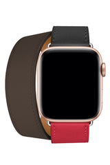 Apple Watch Uyumlu Spiralis Deri Kordon Gece Pembe