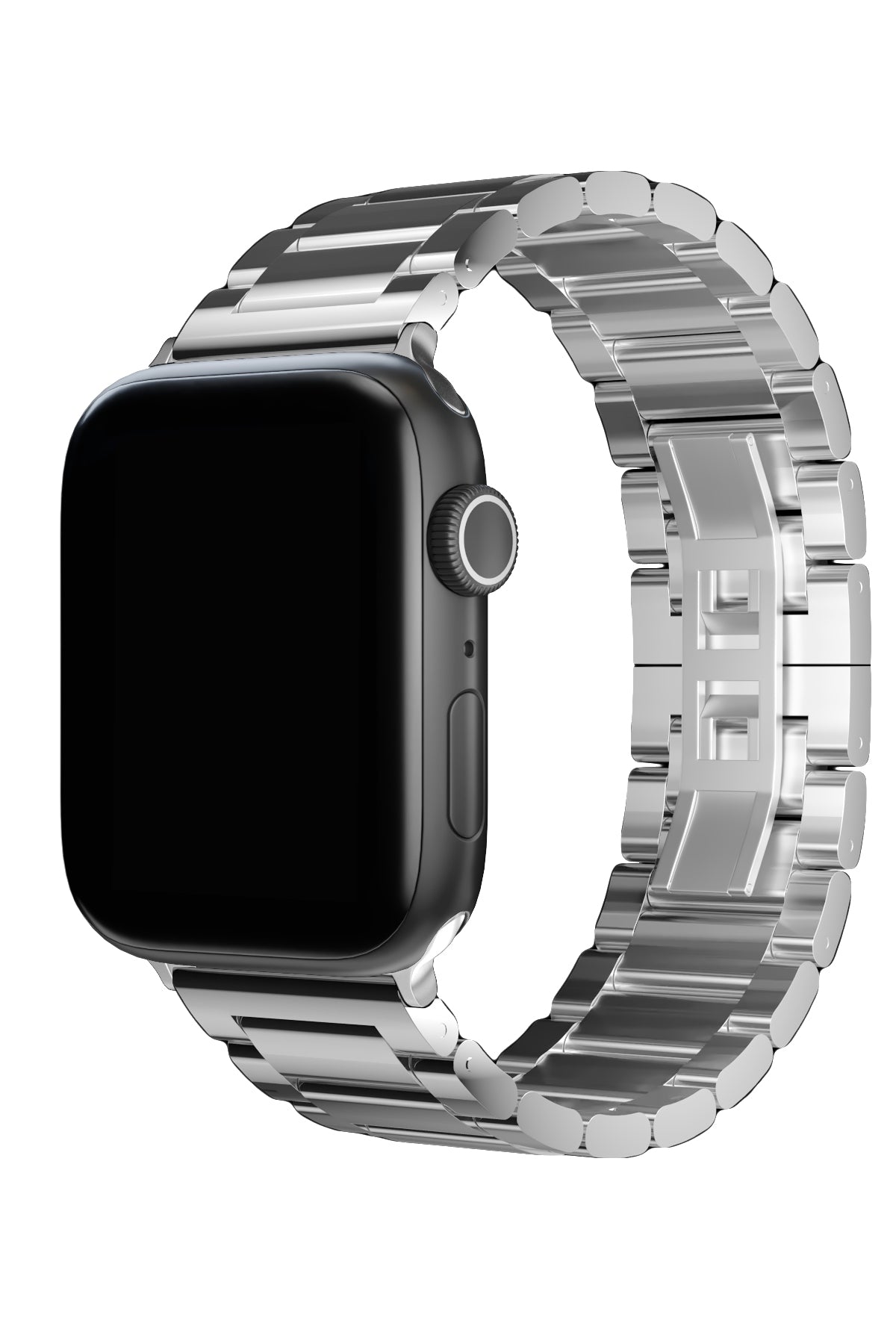 Apple Watch Compatible Gloss Loop Steel Band Silver Gray 