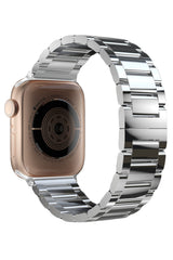 Apple Watch Uyumlu Gloss Loop Çelik Kordon Gümüş Gri