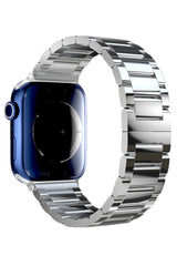 Apple Watch Uyumlu Gloss Loop Çelik Kordon Gümüş Gri