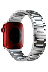 Apple Watch Uyumlu Gloss Loop Çelik Kordon Gümüş Gri
