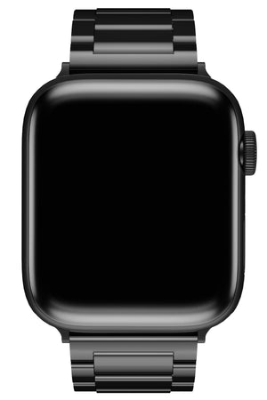 Apple Watch Uyumlu Gloss Loop Çelik Kordon Siyah  bikordon