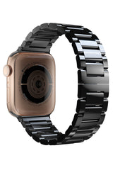 Apple Watch Uyumlu Gloss Loop Çelik Kordon Siyah