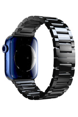 Apple Watch Uyumlu Gloss Loop Çelik Kordon Siyah