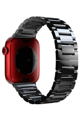 Apple Watch Uyumlu Gloss Loop Çelik Kordon Siyah