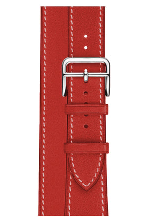 Apple Watch Uyumlu Spiralis Deri Kordon Kırmızı  bikordon