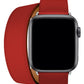 Apple Watch Uyumlu Spiralis Deri Kordon Kırmızı  bikordon