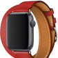 Apple Watch Uyumlu Spiralis Deri Kordon Kırmızı  bikordon