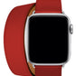 Apple Watch Uyumlu Spiralis Deri Kordon Kırmızı  bikordon