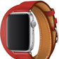 Apple Watch Uyumlu Spiralis Deri Kordon Kırmızı  bikordon