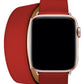 Apple Watch Uyumlu Spiralis Deri Kordon Kırmızı  bikordon
