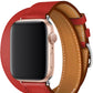 Apple Watch Uyumlu Spiralis Deri Kordon Kırmızı  bikordon