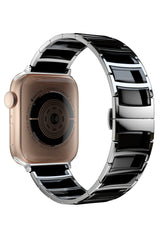 Apple Watch Uyumlu Çelik Seramik Luna Loop Kordon Hematit