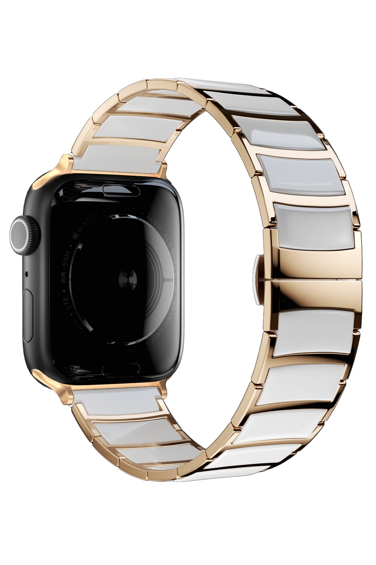 Apple Watch Uyumlu Çelik Seramik Luna Loop Kordon Sitrin  bikordon