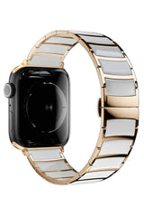 Apple Watch Uyumlu Çelik Seramik Luna Loop Kordon Sitrin