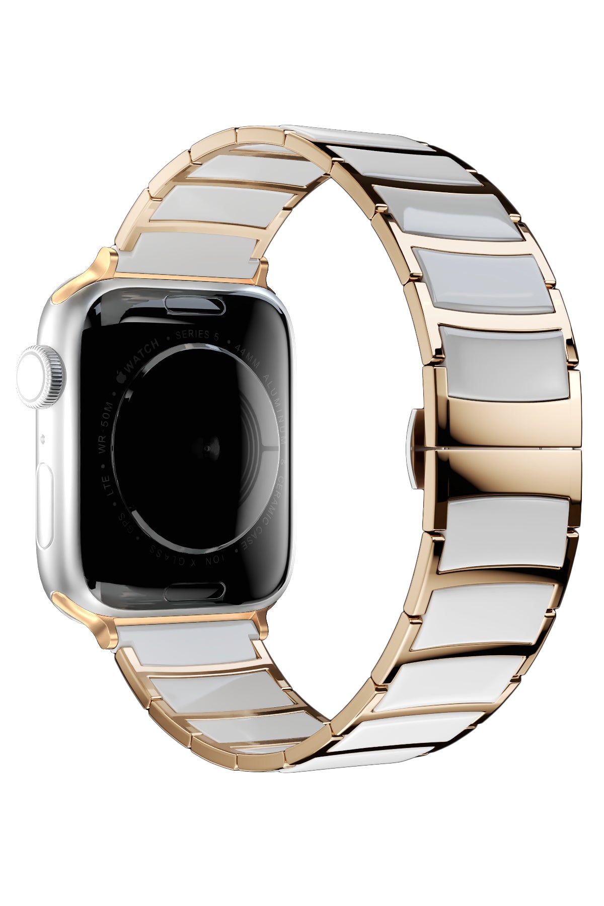 Apple Watch Uyumlu Çelik Seramik Luna Loop Kordon Sitrin  bikordon