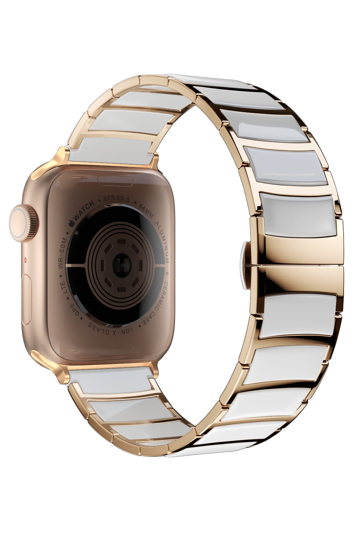 Apple Watch Uyumlu Çelik Seramik Luna Loop Kordon Sitrin  bikordon