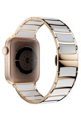 Apple Watch Uyumlu Çelik Seramik Luna Loop Kordon Sitrin