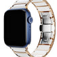 Apple Watch Uyumlu Çelik Seramik Luna Loop Kordon Sitrin  bikordon