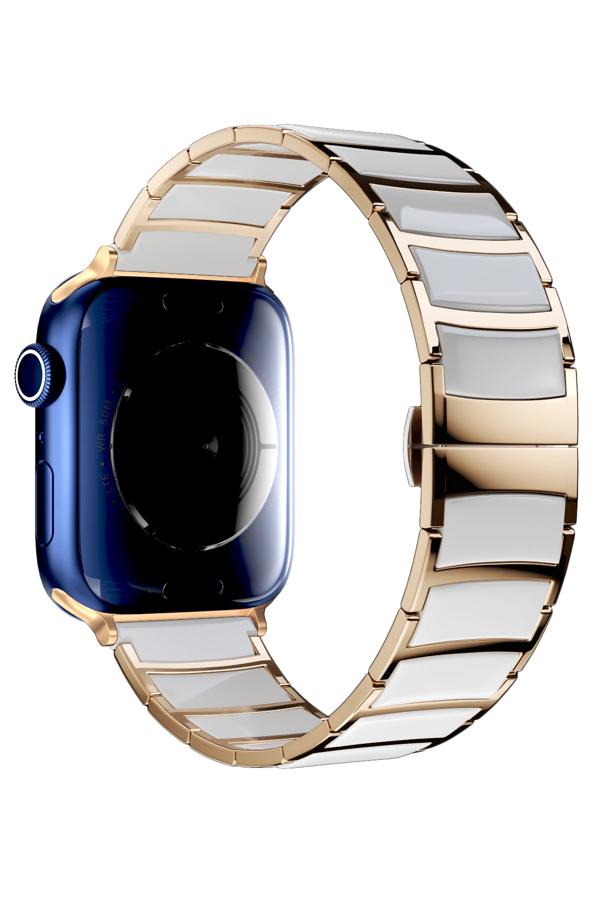Apple Watch Uyumlu Çelik Seramik Luna Loop Kordon Sitrin  bikordon