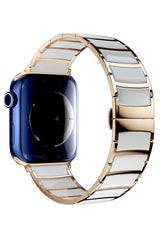 Apple Watch Uyumlu Çelik Seramik Luna Loop Kordon Sitrin
