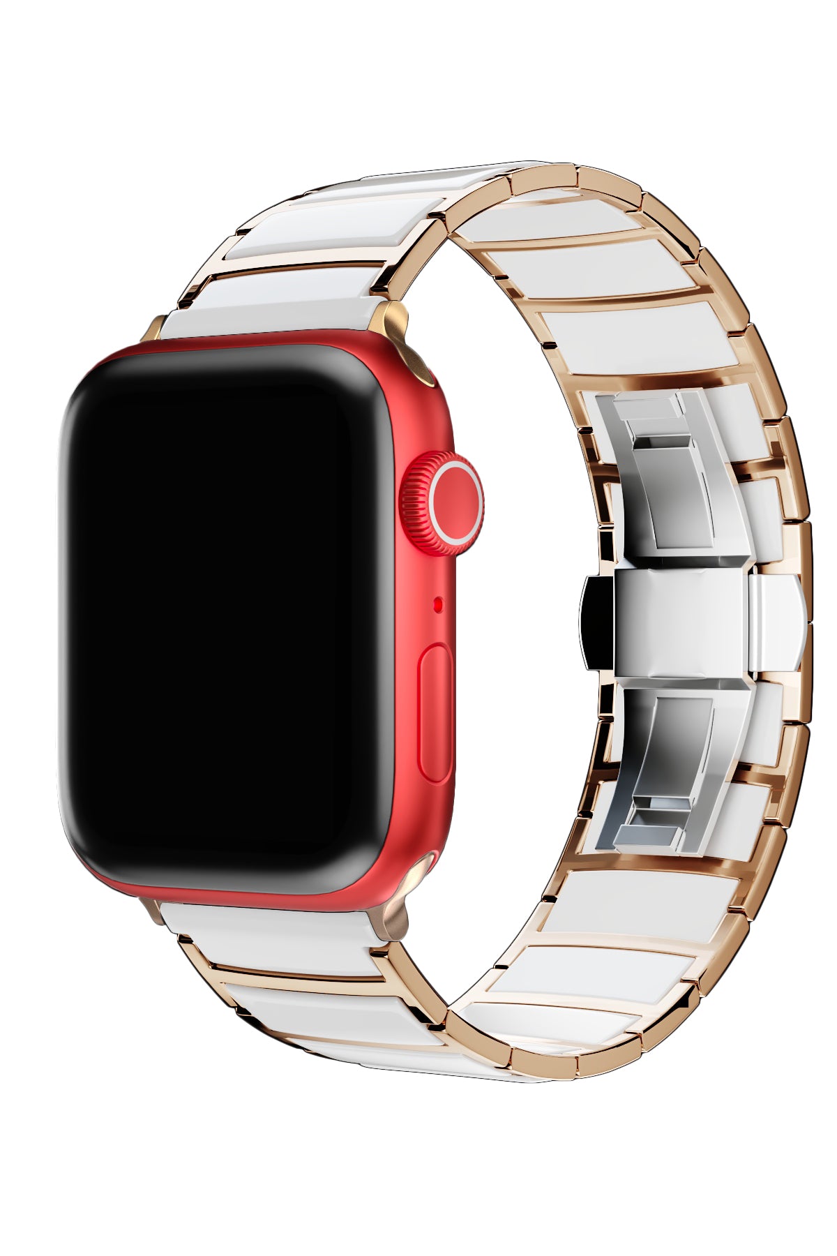 Apple Watch Uyumlu Çelik Seramik Luna Loop Kordon Sitrin  bikordon