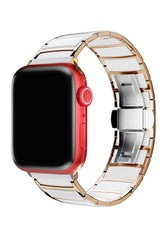 Apple Watch Uyumlu Çelik Seramik Luna Loop Kordon Sitrin