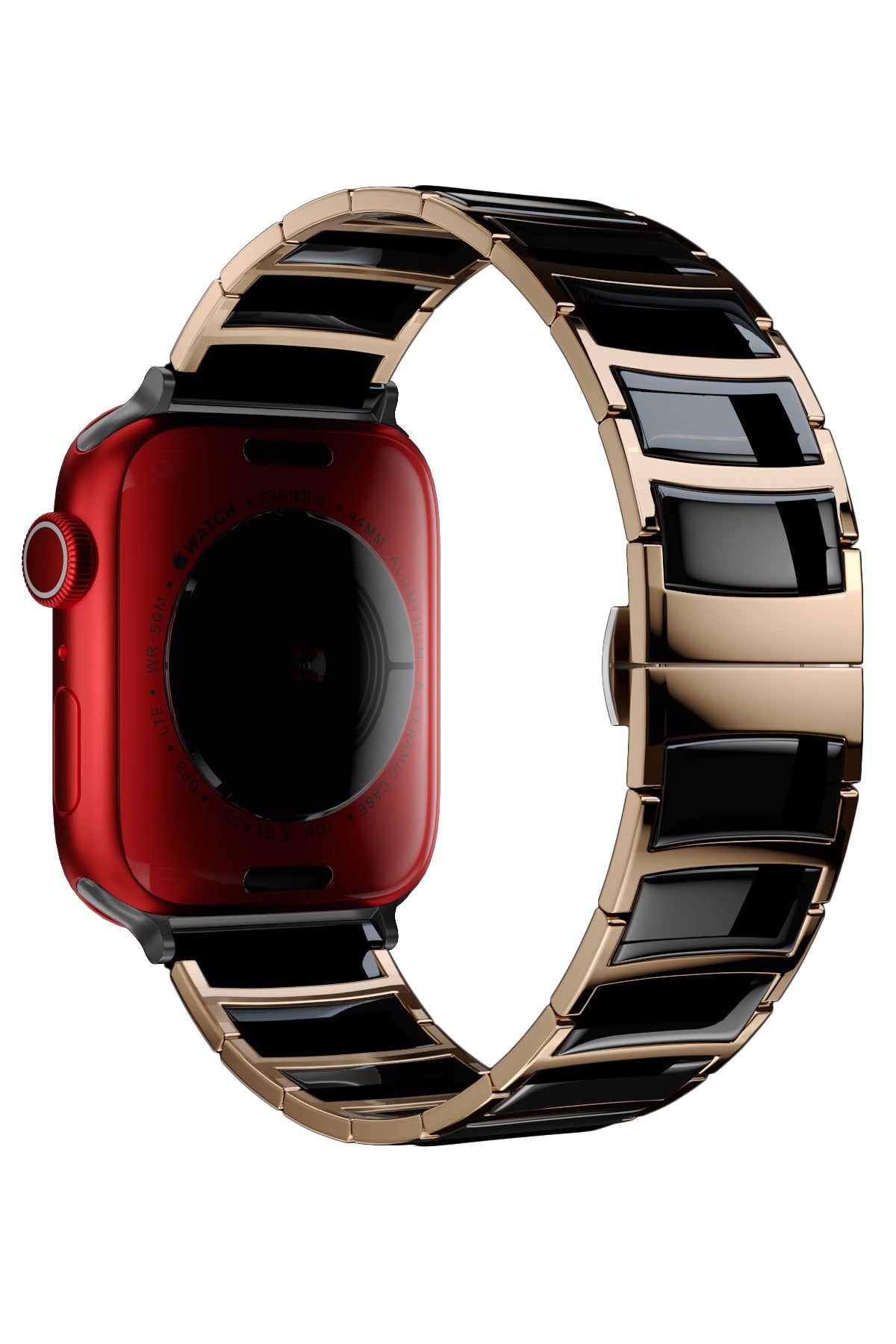 Apple Watch Uyumlu Çelik Seramik Luna Loop Kordon Kuvars  bikordon