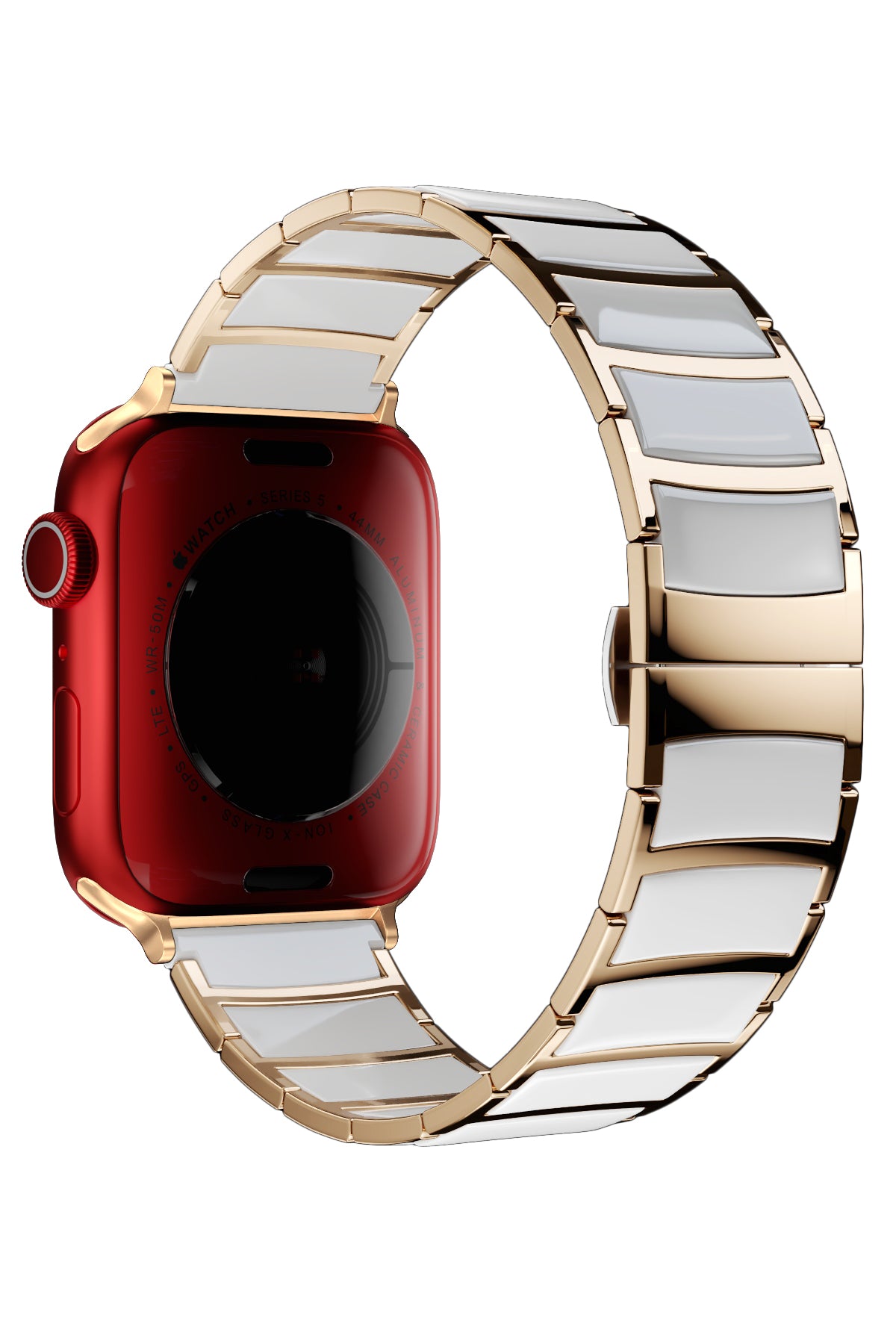 Apple Watch Uyumlu Çelik Seramik Luna Loop Kordon Sitrin  bikordon