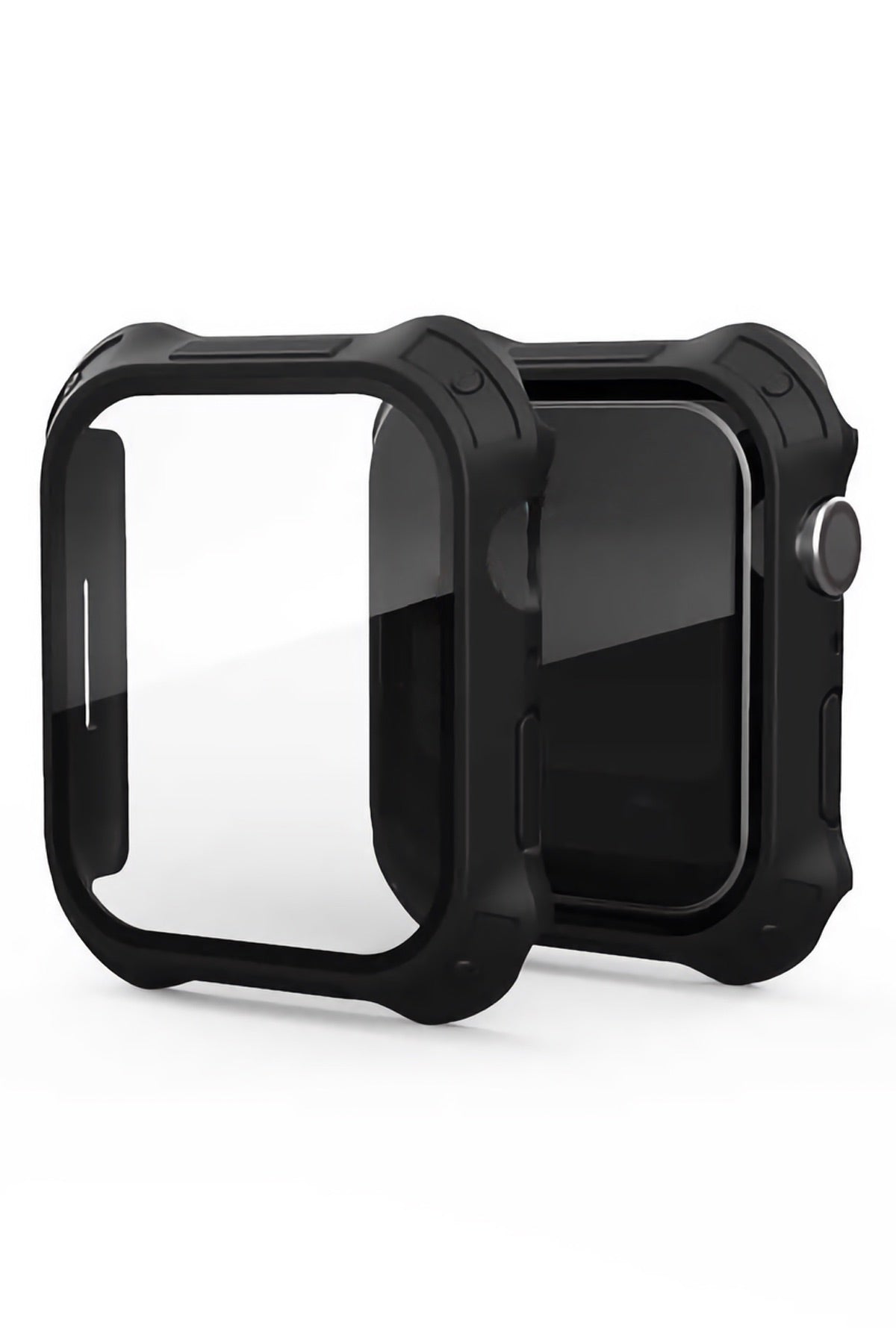 Apple Watch Uyumlu Köşe Korumalı Ekran Koruyucu Kasa Pastel Black  bikordon