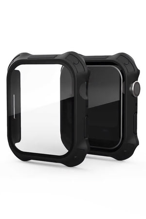Apple Watch Uyumlu Köşe Korumalı Ekran Koruyucu Kasa Pastel Black  bikordon
