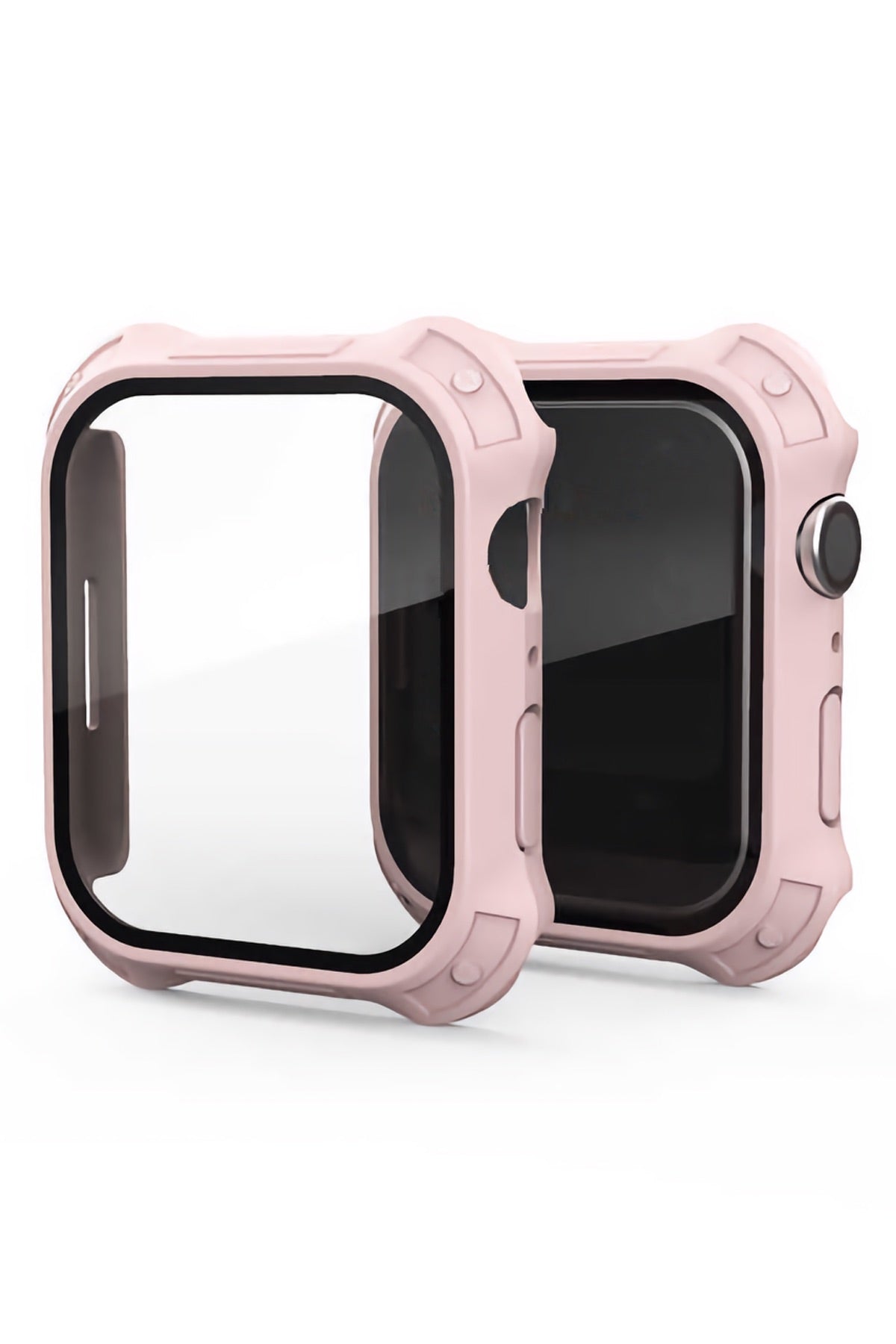 Apple Watch Uyumlu Köşe Korumalı Ekran Koruyucu Kasa Pink Sand