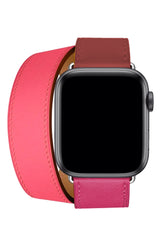 Apple Watch Uyumlu Spiralis Deri Kordon Lavanta Pembe