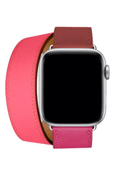 Apple Watch Uyumlu Spiralis Deri Kordon Lavanta Pembe