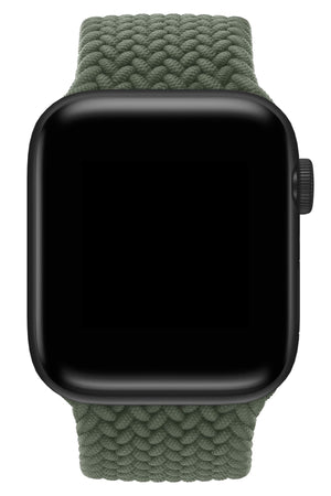 Apple Watch Uyumlu Örgü Loop Kordon Kamuflaj Yeşil