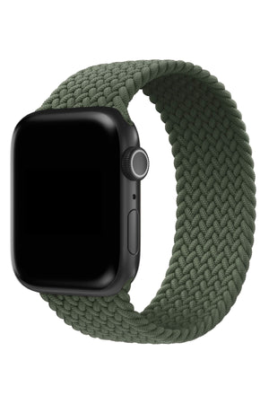 Apple Watch Uyumlu Örgü Loop Kordon Kamuflaj Yeşil  bikordon