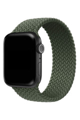 Apple Watch Uyumlu Örgü Loop Kordon Kamuflaj Yeşil