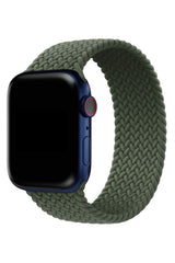 Apple Watch Uyumlu Örgü Loop Kordon Kamuflaj Yeşil